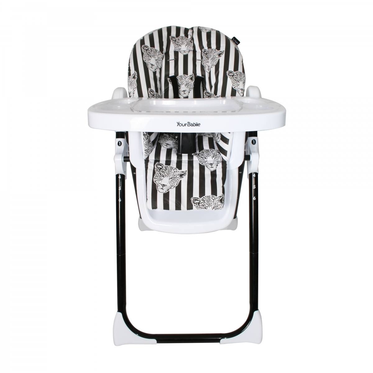 Your Babiie Mono Leopard Highchair-Black (YBFIT21)