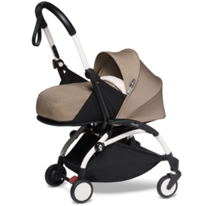 BABYZEN YOYO 2 White Frame Newborn Package-Sherpa Taupe (New)
