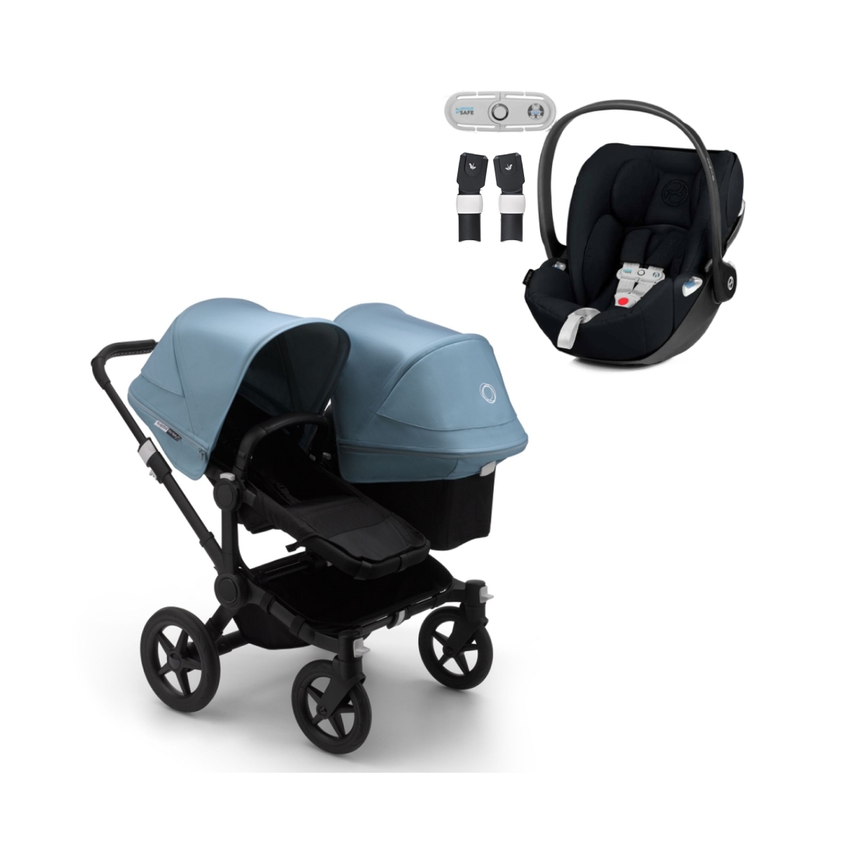 Bugaboo Donkey 3 Duo Pushchair & Cybex Cloud Z Travel System Bun