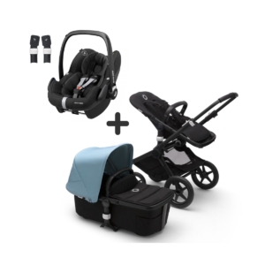 Bugaboo Fox2 & Maxi Cosi Pebble Pro Travel System Bundle-Black/B