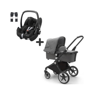 Bugaboo Lynx & Maxi Cosi Pebble Pro Travel System Bundle-Black/G