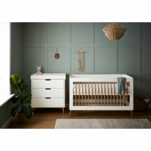 OBaby Maya 2 Piece Room Set-White/Natural