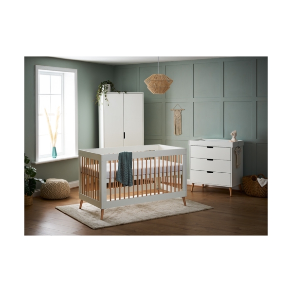 OBaby Maya 3 Piece Room Set-White/Natural