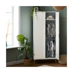 OBaby Maya Double Wardrobe-White/Natural