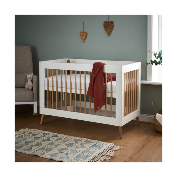 Obaby Maya Mini Cot Bed-White/Natural