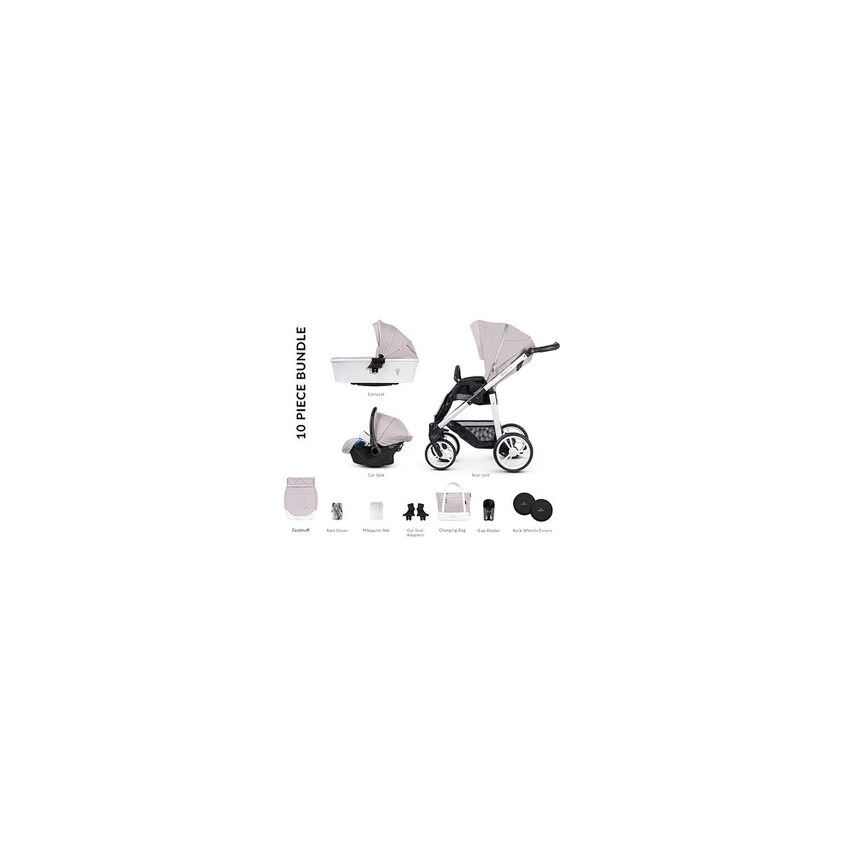 Venicci Pure Prestige Edition 3in1 Travel System-Vanilla