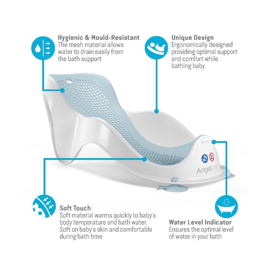 Angelcare Soft Touch Mini Baby Bath SupportBlue (2021) Everything Baby