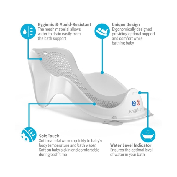 Angelcare Soft Touch Mini Baby Bath Support-Pale Grey (2021)