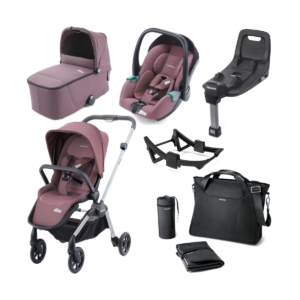 Recaro Sadena 8 Piece Travel System Bundle-Aluminium/Rose (NEW 2
