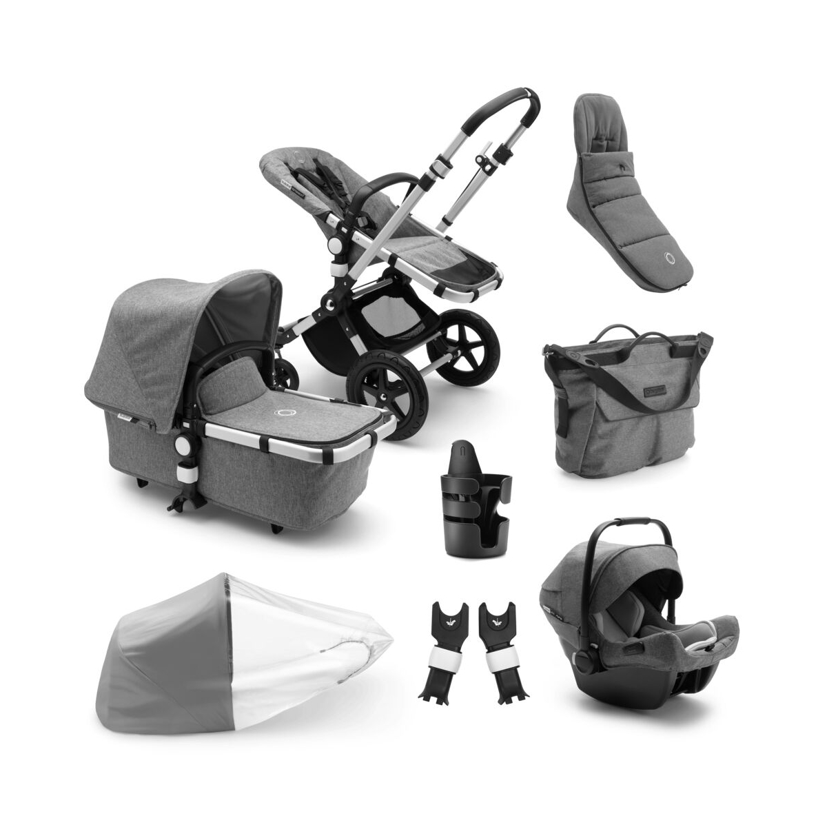 Bugaboo Cameleon 3 Plus Ready to Go 7 Piece BundleAluminium/Gre