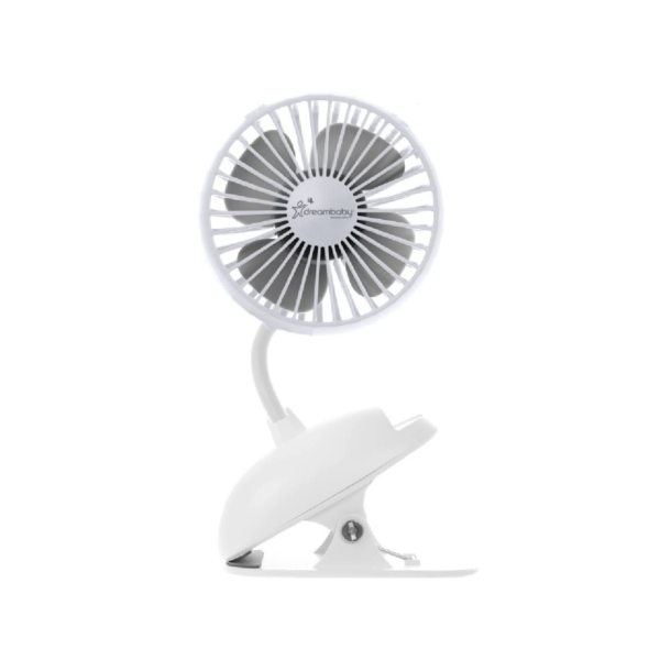 Dreambaby Rechargeable USB Clip on Fan-White (2021)