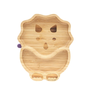 eco rascals Dinosaur Shaped Bamboo Suction Plate-Purple (2021)