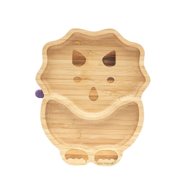 eco rascals Dinosaur Shaped Bamboo Suction Plate-Purple (2021)