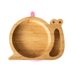eco rascals Snail Shaped Bamboo Plate-Pink (2021)