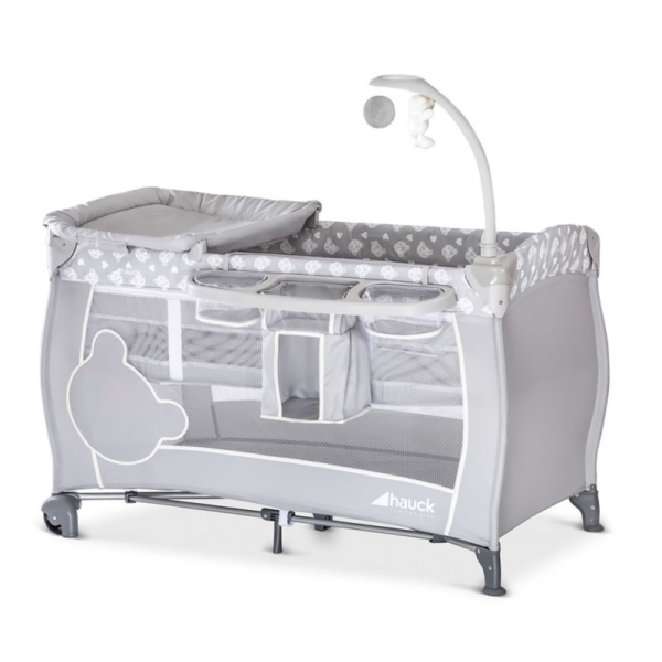 Hauck Babycenter Travel Cot-Teddy Grey (2018)