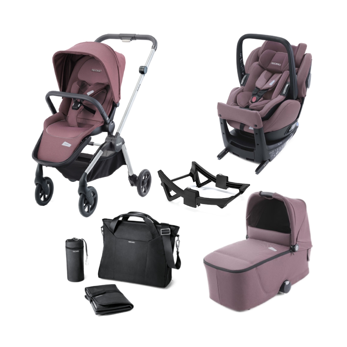 Recaro Sadena & Salia Elite 8 Piece Travel System BundleAlumini