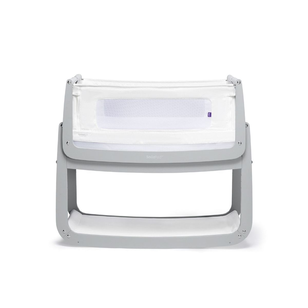 SnuzPod4 Bedside Crib with Mattress-Dove Grey