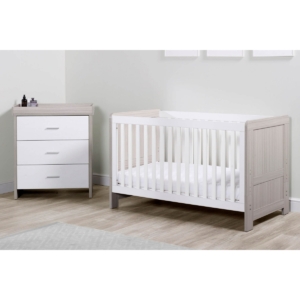 Ickle Bubba Pembrey 2 Piece Furniture Set-Ash Grey & White