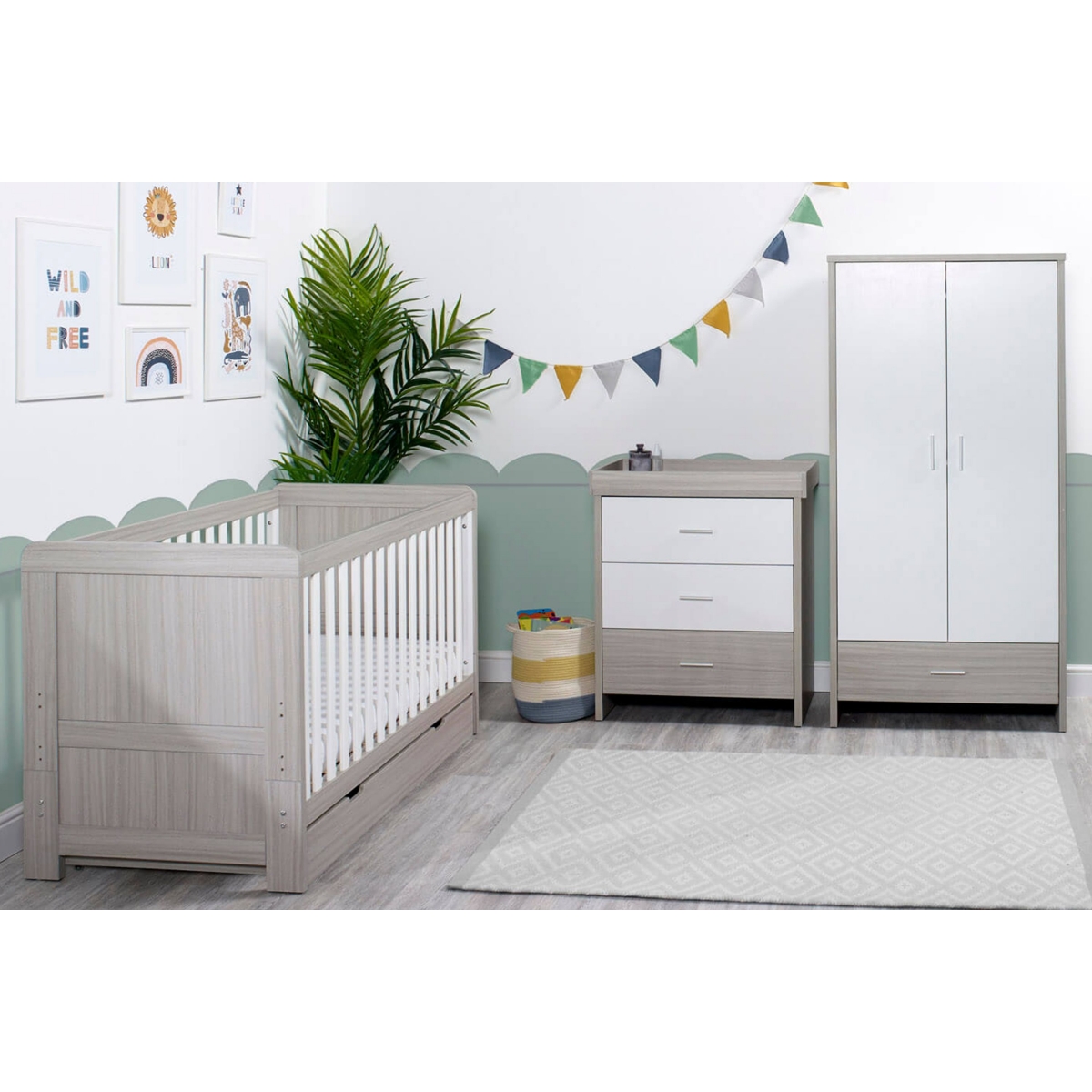 Ickle Bubba Pembrey 3 Piece Furniture Set with Under Drawer-Ash