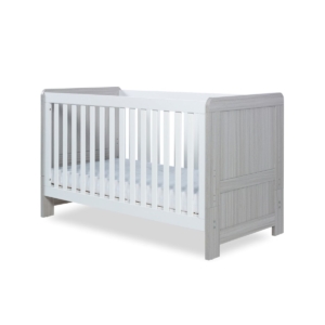Ickle Bubba Pembrey Cot Bed-Ash Grey & White