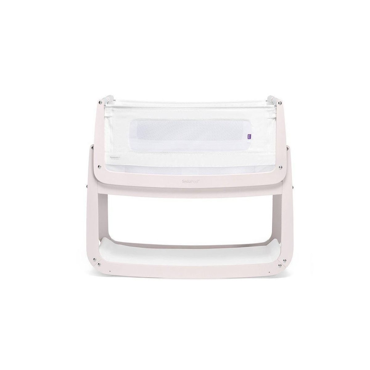 SnuzPod4 Bedside Crib with Mattress-Rose White