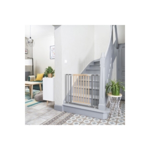 Badabulle Safe & Protect Gate Wood + Metal-Grey