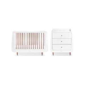 SnuzKot Skandi 2 Piece Nursery Furniture Set-Rose Gold