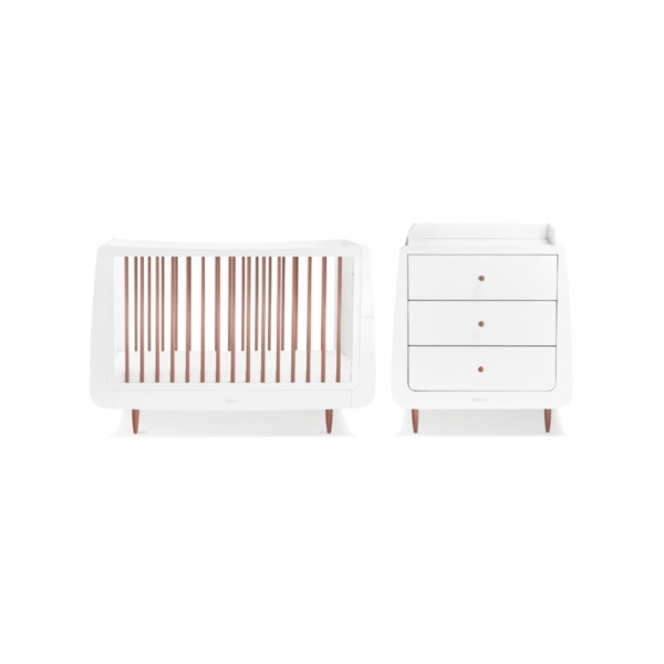 SnuzKot Skandi 2 Piece Nursery Furniture Set-Rose Gold