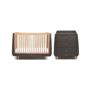 SnuzKot Skandi 2 Piece Nursery Furniture Set-Slate Natural
