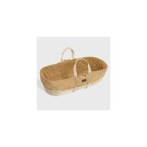 The Little Green Sheep Natural Quilted Moses Basket & Mattress-H
