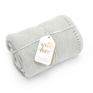 The Little Green Sheep Organic Knitted Cellular Baby Blanket-Dov