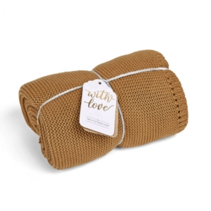 The Little Green Sheep Organic Knitted Cellular Baby Blanket-Hon