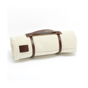 The Little Green Sheep Organic Knitted Fleece Baby Blanket-Linen