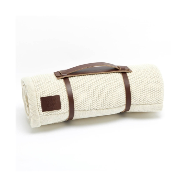 The Little Green Sheep Organic Knitted Fleece Baby Blanket-Linen