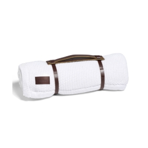 The Little Green Sheep Organic Knitted Fleece Baby Blanket-White