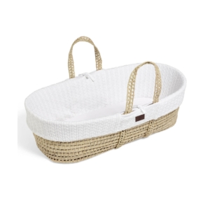 The Little Green Sheep Organic Knitted Moses Basket & Mattress-W
