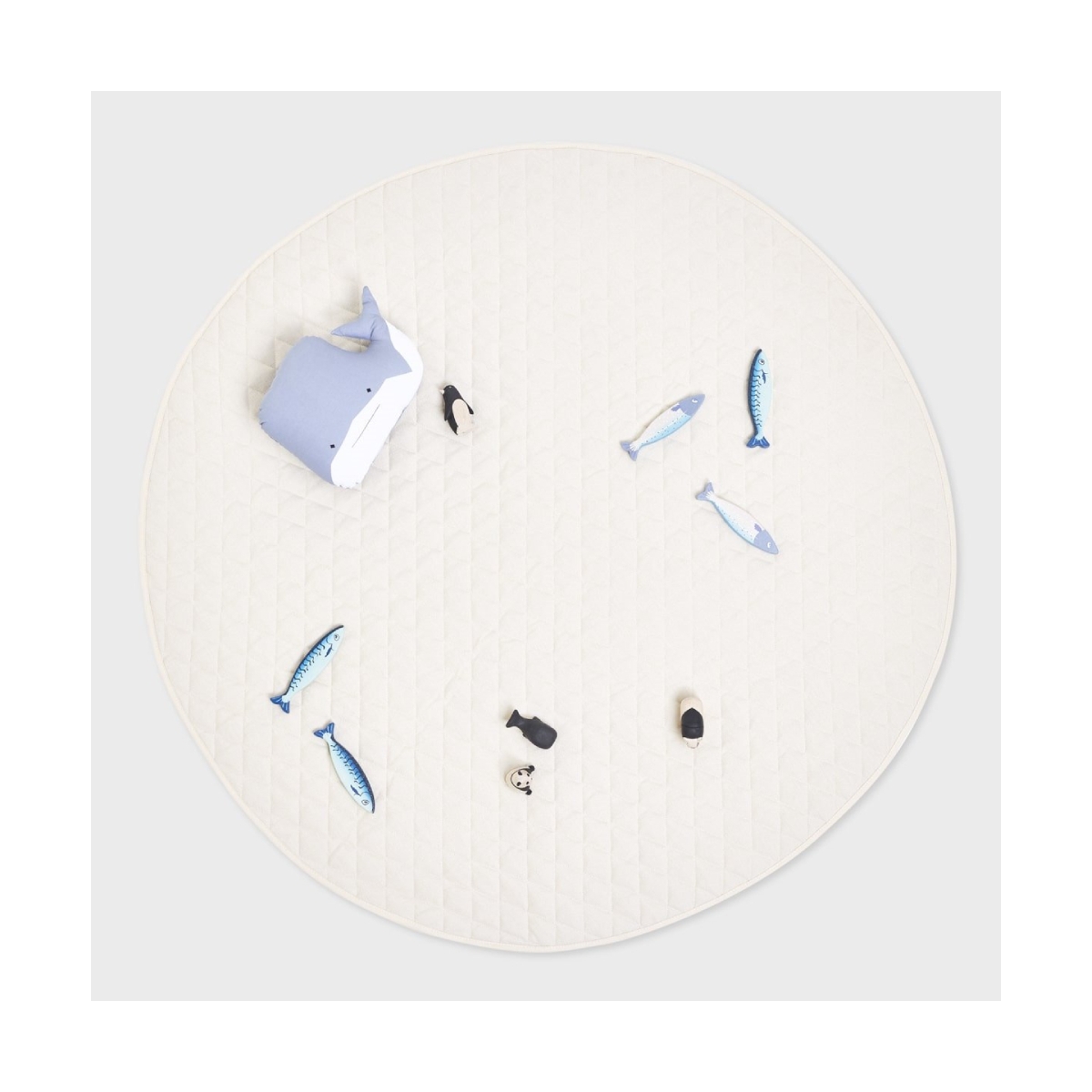 The Little Green Sheep Quilted Baby Playmat-Linen