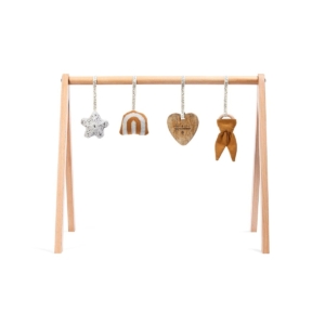 The Little Green Sheep Wooden Baby Play Gym & Charms Set-Rainbow