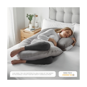 TM Home The THEODORE U Shaped Pregnancy Pillow-Grey