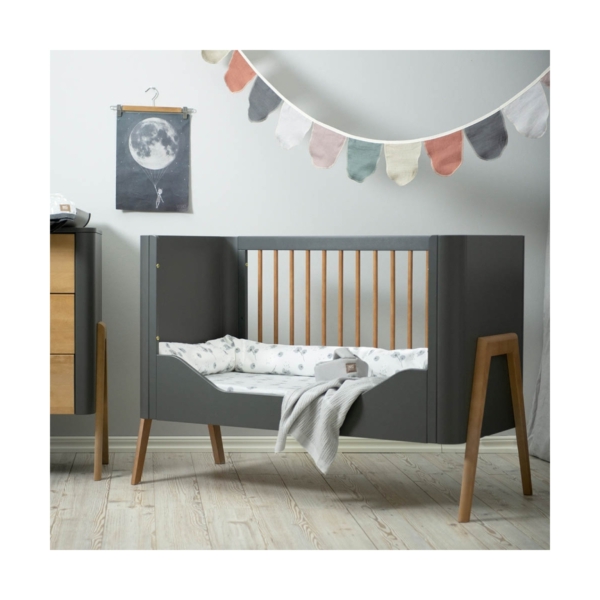 Torsten Cot Conversion Junior Side-Grey/Teak