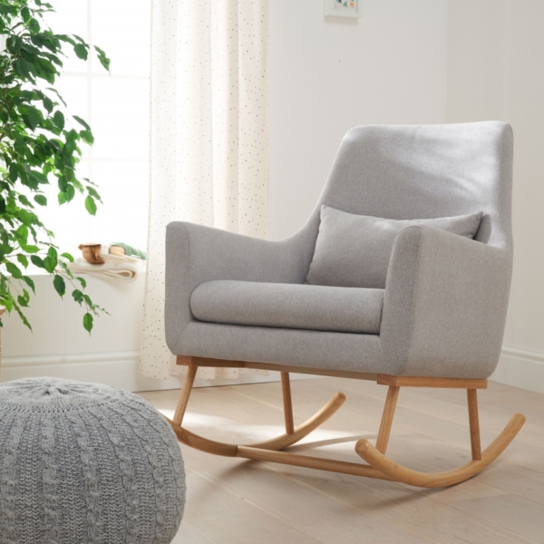 Tutti Bambini Oscar Rocking Chair & Pouffe Set-Pebble