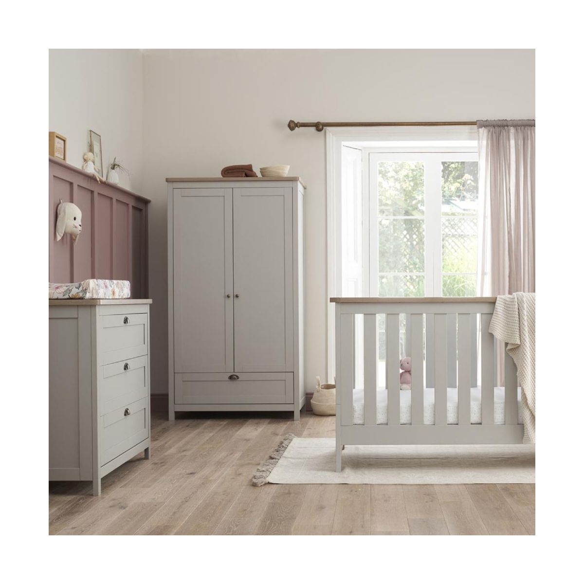 Tutti Bambini Verona 3 Piece Room Set -Dove Grey/Oak