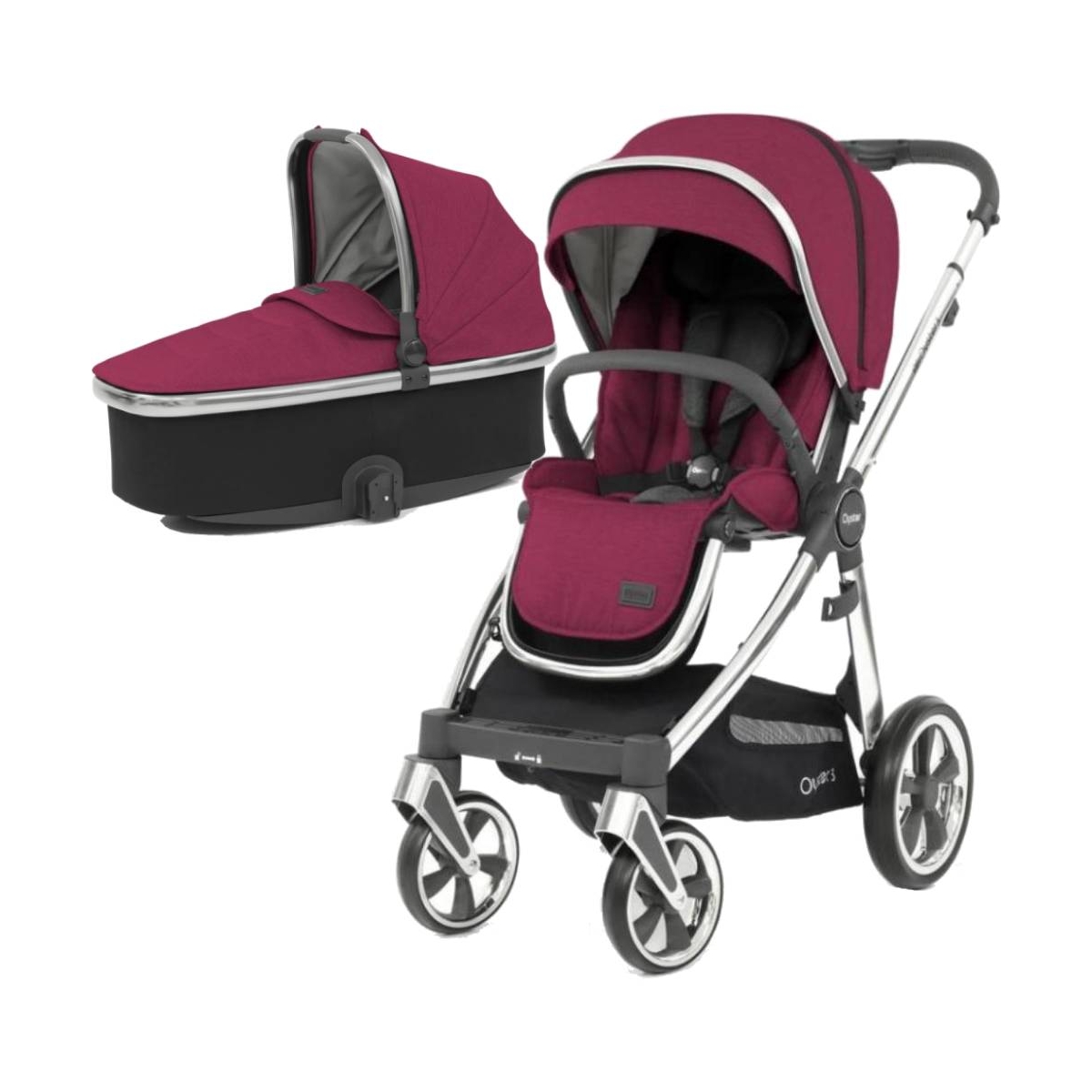 BabyStyle Oyster 3 Mirror Finish 2in1 Pram System-Cherry