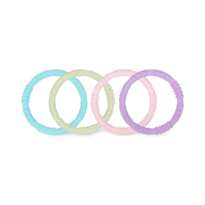 Bumkins Pk of 4 Silicone Teething Rings-Spring