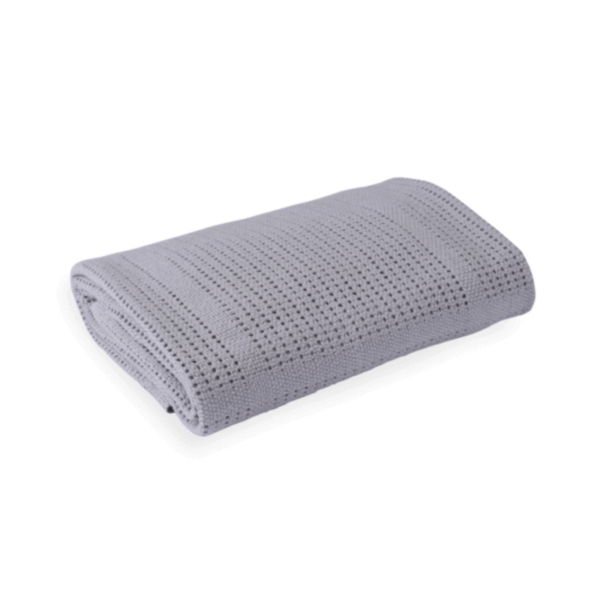 Clair De Lune Soft Cotton Cellular Cot Blanket-Grey