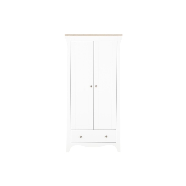CuddleCo Clara 2 Door Double Wardrobe-Driftwood Ash