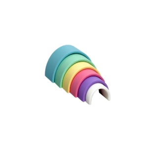 Dena Silicone 6 Piece Toy-My First Rainbow Pastel