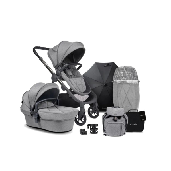 iCandy Orange Pushchair and Carrycot Complete Bundle - Light Sla