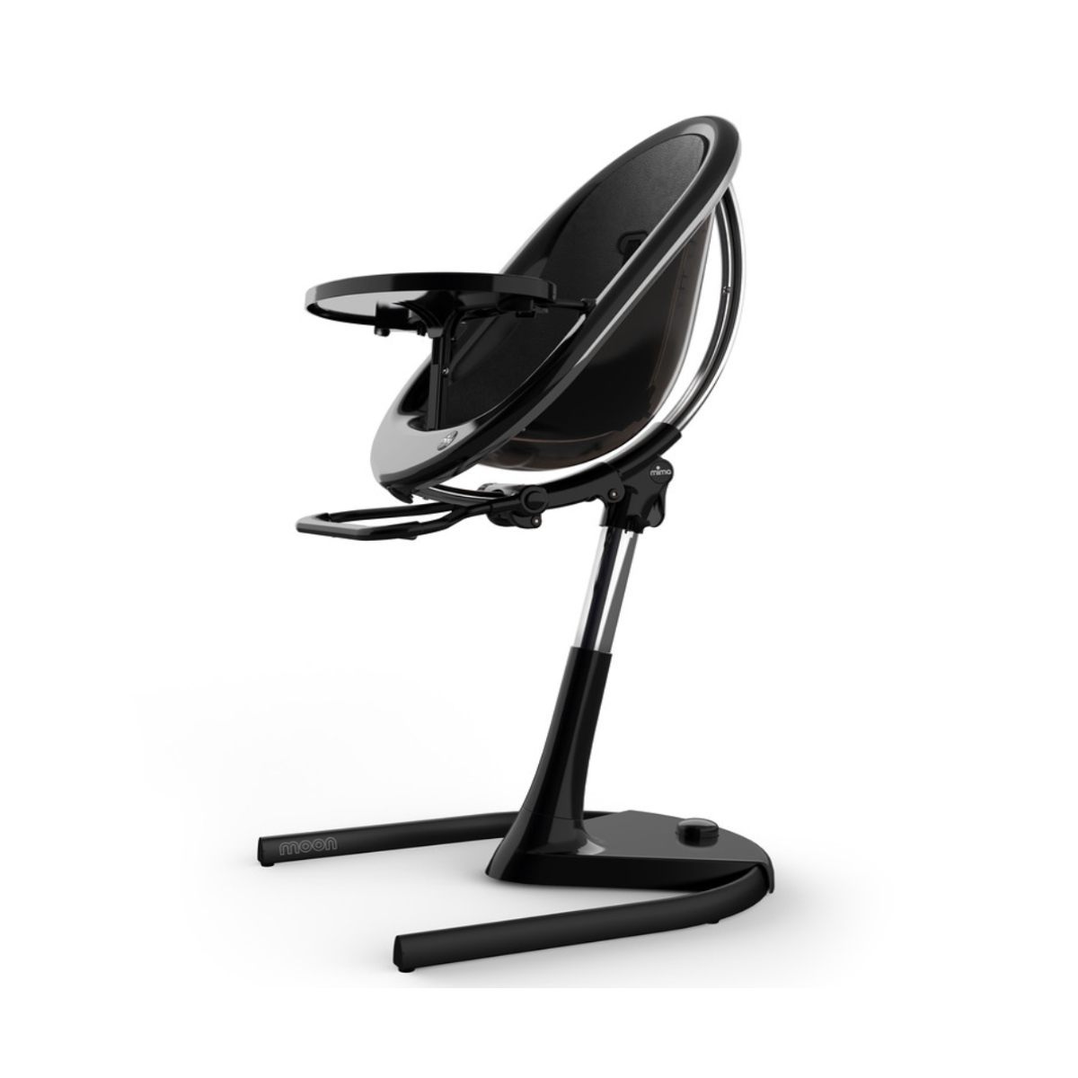Mima Moon High Chair and Junior Seat with Footrest-Black Smokey