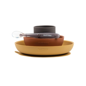 Nattou Silicone Tableware 4pc Set Ochre